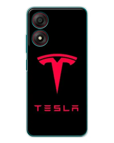 Чехол для ZTE Blade A34 с картинкой «Tesla Red Logo»