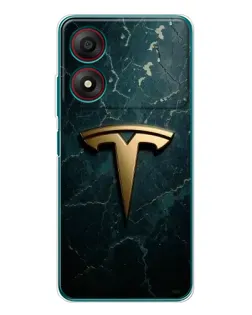 Чехол для ZTE Blade A34 с картинкой «Мраморная Tesla Gold»