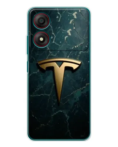 Чехол для ZTE Blade A34 с картинкой «Мраморная Tesla Gold»