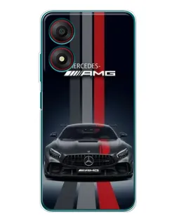 Чохол для ZTE Blade A34 з картинкою «Mercedes — білий карбон»