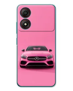 Чехол для ZTE Blade A34 с картинкой «Розовый Mercedes AMG»