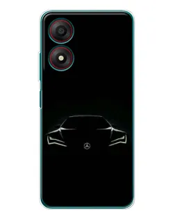 Чехол для ZTE Blade A34 с картинкой «Mercedes — силуэт авто»