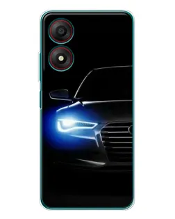 Чохол для ZTE Blade A34 з картинкою «Неоновий погляд Audi»