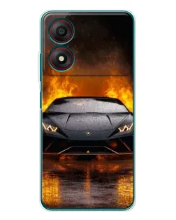 Чохол для ZTE Blade A34 з картинкою «Lamborghini у вогні»
