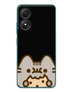 Чохол для ZTE Blade A34 з картинкою «Пушин на чорному»