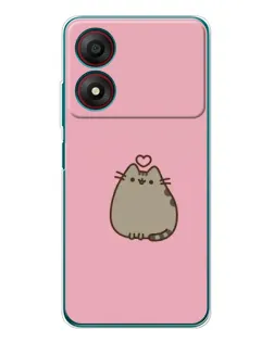 Чохол для ZTE Blade A34 з картинкою «Pusheen серце»