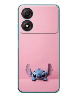 Чехол для ZTE Blade A34 с картинкой «Stitch выглядывает»