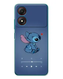 Чехол для ZTE Blade A34 с картинкой «Музыкальный Stitch»