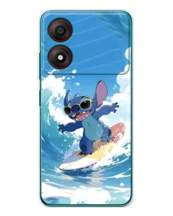 Чехол для ZTE Blade A34 с картинкой «Стич на волне»