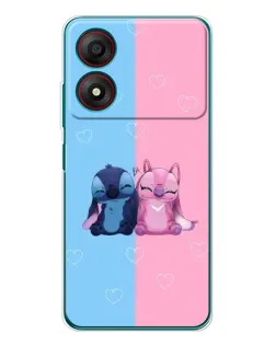 Чехол для ZTE Blade A34 с картинкой «Stitch и Angel Love»