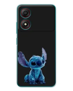 Чехол для ZTE Blade A34 с картинкой «Стич на черном»