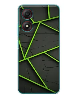 Чехол для ZTE Blade A34 с картинкой «Зеленые геометрические линии»