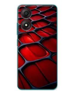 Чехол для ZTE Blade A34 с картинкой «Красная глянцевая сетка»