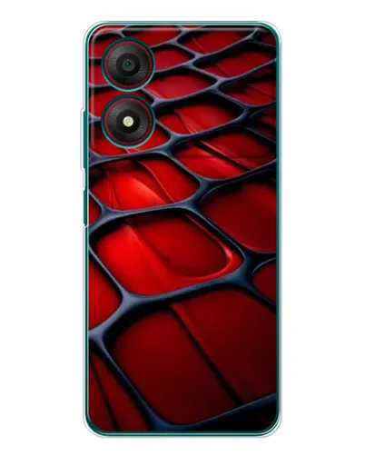 Чехол для ZTE Blade A34 с картинкой «Красная глянцевая сетка»