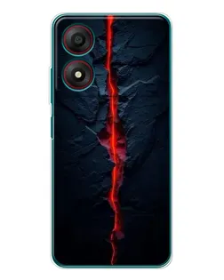 Чехол для ZTE Blade A34 с картинкой «Kрасная лавовая трещина»
