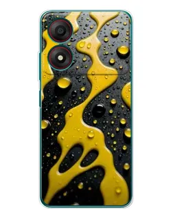 Чехол для ZTE Blade A34 с картинкой «Жидкое желтое золото»