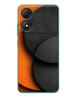Чехол для ZTE Blade A34 с картинкой «Геометрия оранжевых кругов»