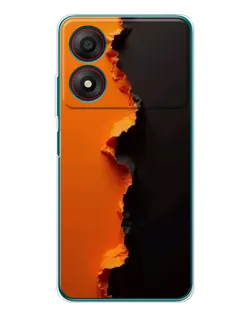 Чехол для ZTE Blade A34 с картинкой «Оранжевый разлом»