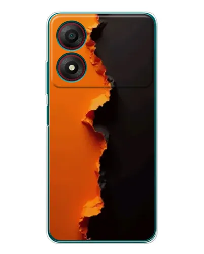 Чехол для ZTE Blade A34 с картинкой «Оранжевый разлом»