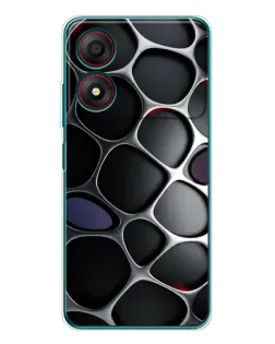 Чехол для ZTE Blade A34 с картинкой «Объемная темная решетка»