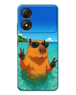 Чохол для ZTE Blade A34 з картинкою «Морська капібара»
