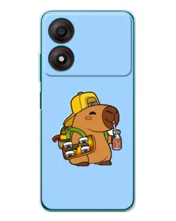 Чохол для ZTE Blade A34 з картинкою «Капібара на скейті»