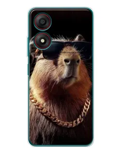 Чохол для ZTE Blade A34 з картинкою «Капібара золотий ланцюг»