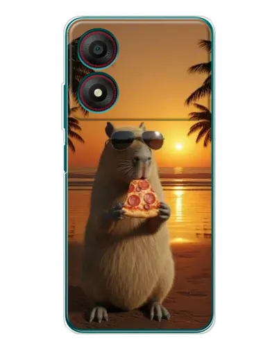 Чохол для ZTE Blade A34 з картинкою «Капібара з піцою» Чохол для ZTE Blade A34 з картинкою «Капібара з піцою»