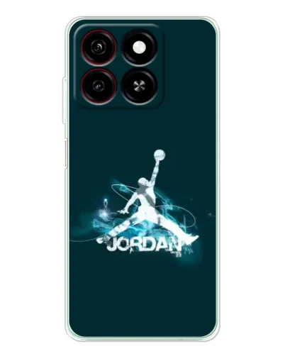 Чехол для ZTE Blade A35 с картинкой «Jordan Blue Fire»