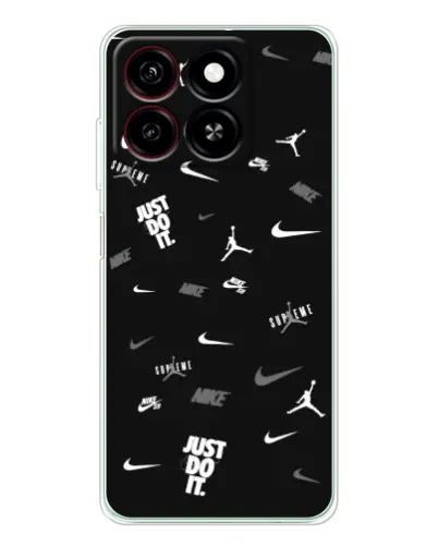 Чехол для ZTE Blade A35 с картинкой «Nike Black Pattern»
