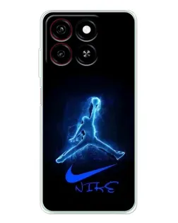 Чехол для ZTE Blade A35 с картинкой «Jordan Neon Blue»