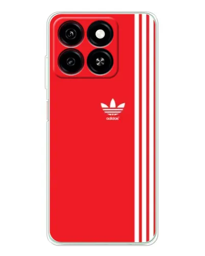 Чехол для ZTE Blade A35 с картинкой «Красный минимализм Adidas»