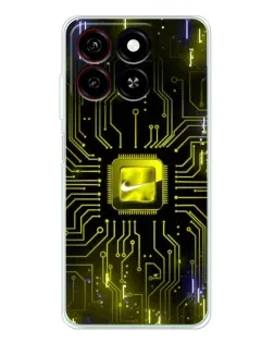 Чехол для ZTE Blade A35 с картинкой «Nike — золотая искра»