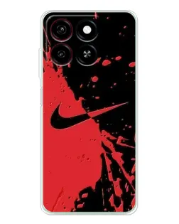 Чехол для ZTE Blade A35 с картинкой «Красные брызги Nike»