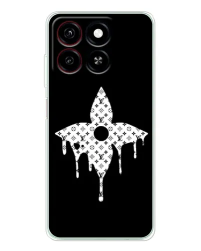Чехол для ZTE Blade A35 с картинкой «Цветочная монограмма»