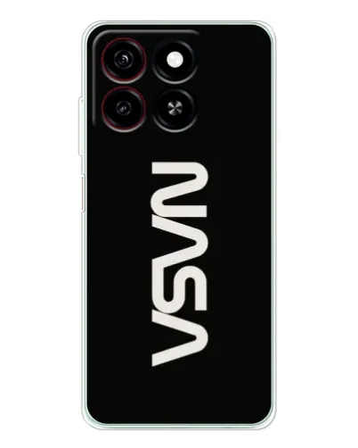 Чехол для ZTE Blade A35 с картинкой «NASA — вертикальный логотип»