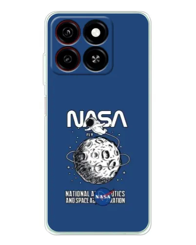 Чехол для ZTE Blade A35 с картинкой «NASA — лунная миссия»