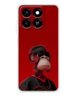 Чехол для ZTE Blade A35 с картинкой «Bored Ape в красном»
