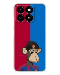 Чехол для ZTE Blade A35 с картинкой «Bored Ape — фанат Барсы»