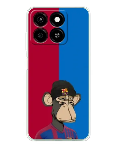 Чехол для ZTE Blade A35 с картинкой «Bored Ape — фанат Барсы»