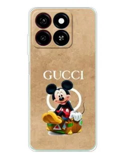 Чехол для ZTE Blade A35 с картинкой «Микки Маус Gucci — крафт»
