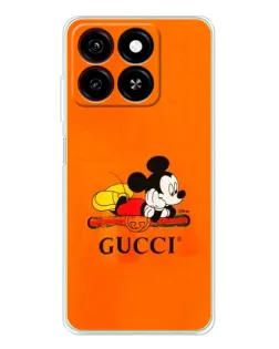 Чехол для ZTE Blade A35 с картинкой «Микки Маус Gucci — оранж»