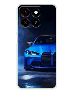 Чехол для ZTE Blade A35 с картинкой «Голубая BMW M4»