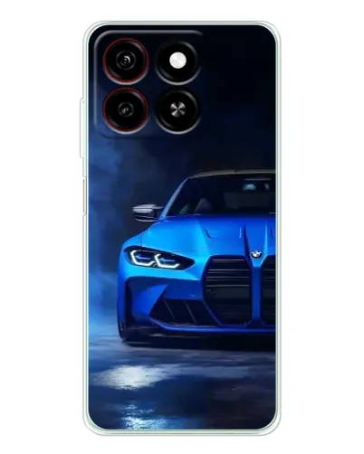 Чехол для ZTE Blade A35 с картинкой «Голубая BMW M4»