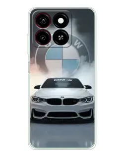 Чехол для ZTE Blade A35 с картинкой «BMW в белом дыму»