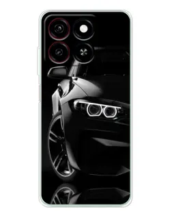 Чехол для ZTE Blade A35 с картинкой «Черная BMW — профиль»