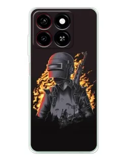 Чехол для ZTE Blade A35 с картинкой «PUBG — огненный силуэт»