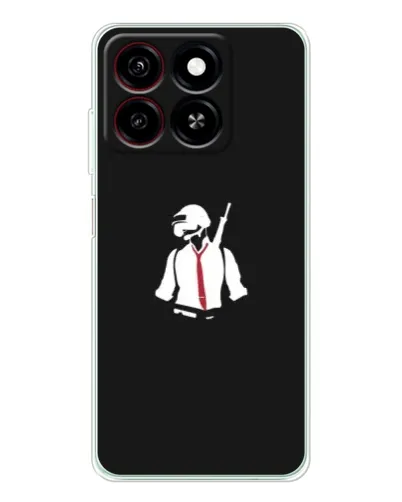 Чехол для ZTE Blade A35 с картинкой «PUBG — силуэт воина»