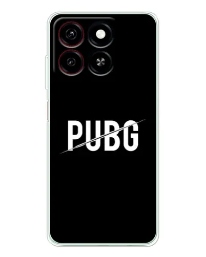 Чехол для ZTE Blade A35 с картинкой «PUBG — белый логотип»