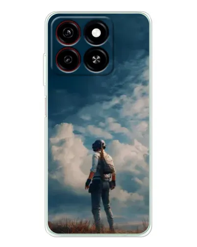 Чехол для ZTE Blade A35 с картинкой «Герой PUBG на скале»